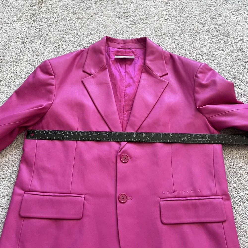 MM6 Maison Margiela Blazer Jacket Girls 16Y Hot Pink Faux Leather